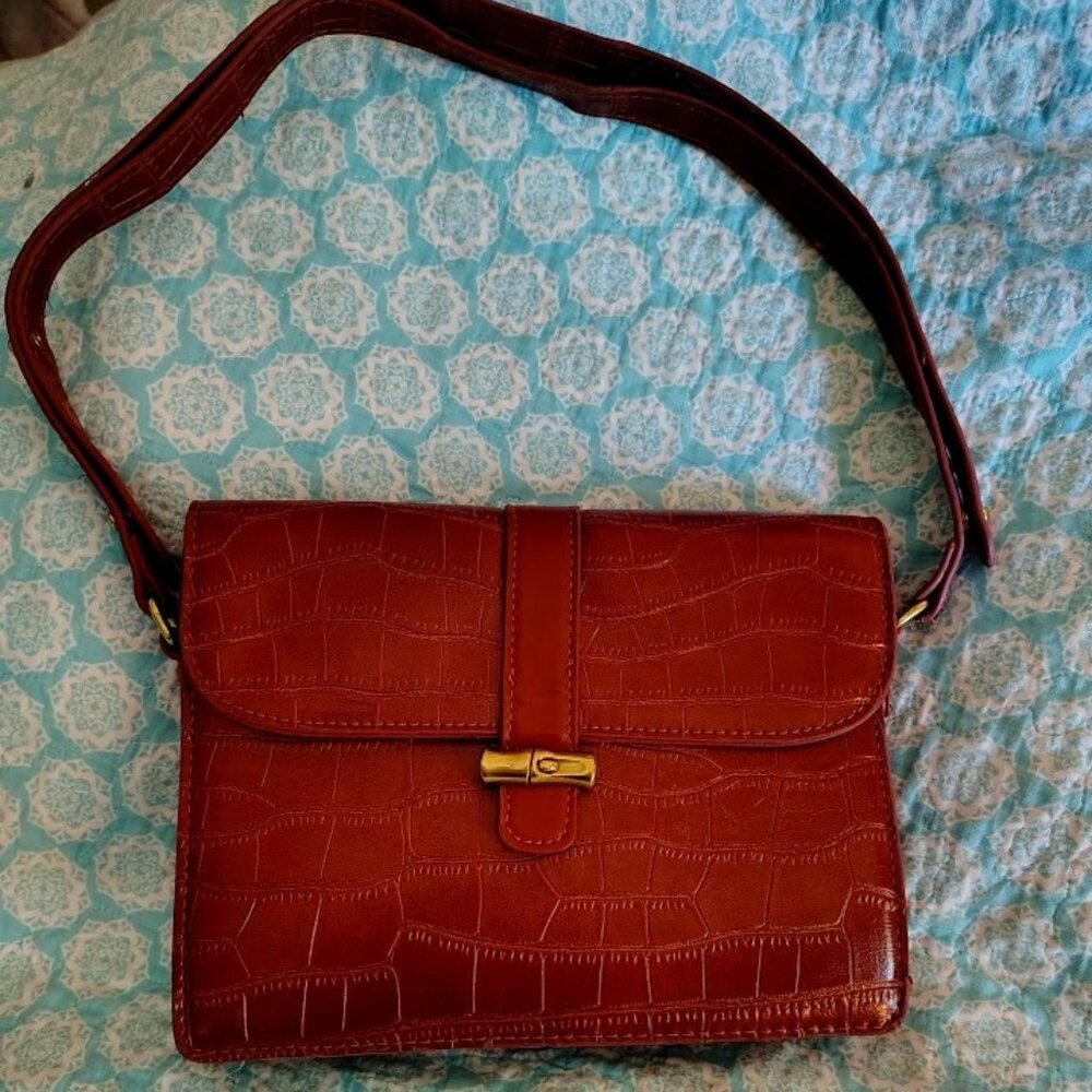 Faux Croc leather purse
